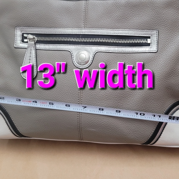 Coach Gray and Cream Satchel - Picture 12 of 16